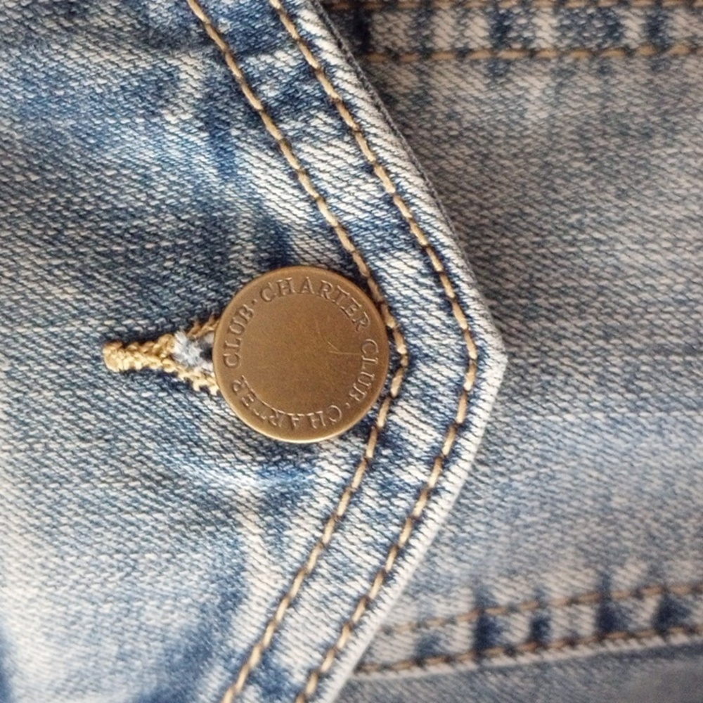 Charter Club Stretchy Denim Jacket Size M - Picture 4 of 8